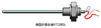 典型护套安装rtd温度传感器探头 维连温度传感器