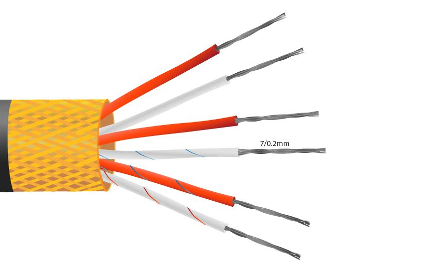 4芯PVC绝缘镀锡铜屏蔽PRT传感器电缆/电线 维连电子